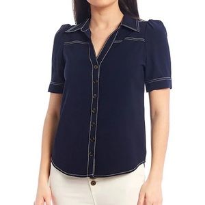 A Loves A
Contrast Stitched Woven Top🍒🍒